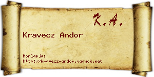 Kravecz Andor névjegykártya